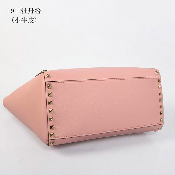 2014 Valentino Garavani rockstud double handle bag 1912 pink on sale - Click Image to Close
